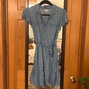 New with tags Lauren Conrad chambray ruffle dress